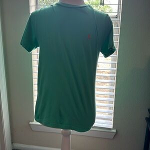 Boys green polo Ralph Lauren tshirt size medium 10/12. Good condition.